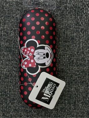 Disney Minnie Mouse Black and Red Polka Dot Sunglasses Case NWT